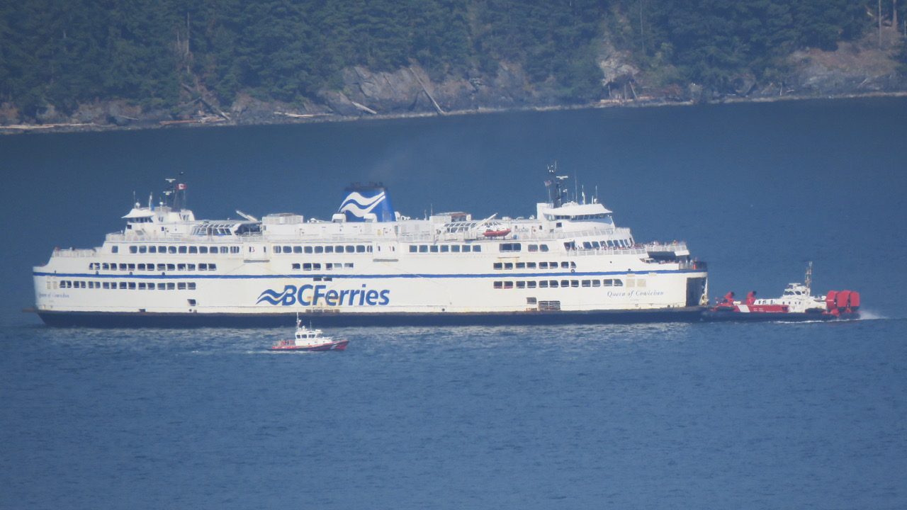 Tientallen BC Ferries-passagiers verschijnen voor zeilen die nooit eerder bestonden