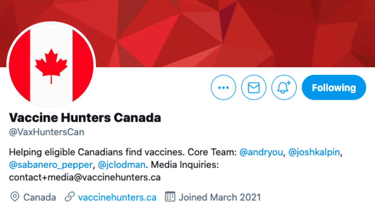 Vaccine Hunters Canada stopt met posts op sociale media en gaat over op zelfbedieningstools