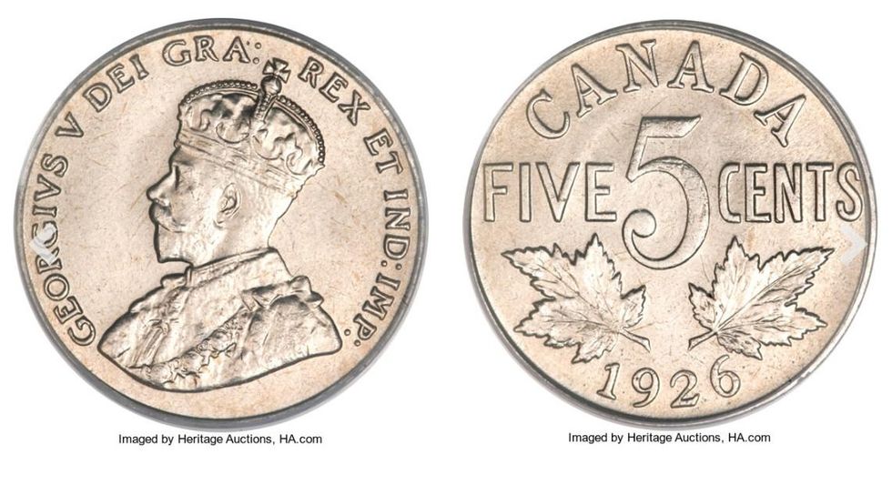 1926 Koning George V vijf cent